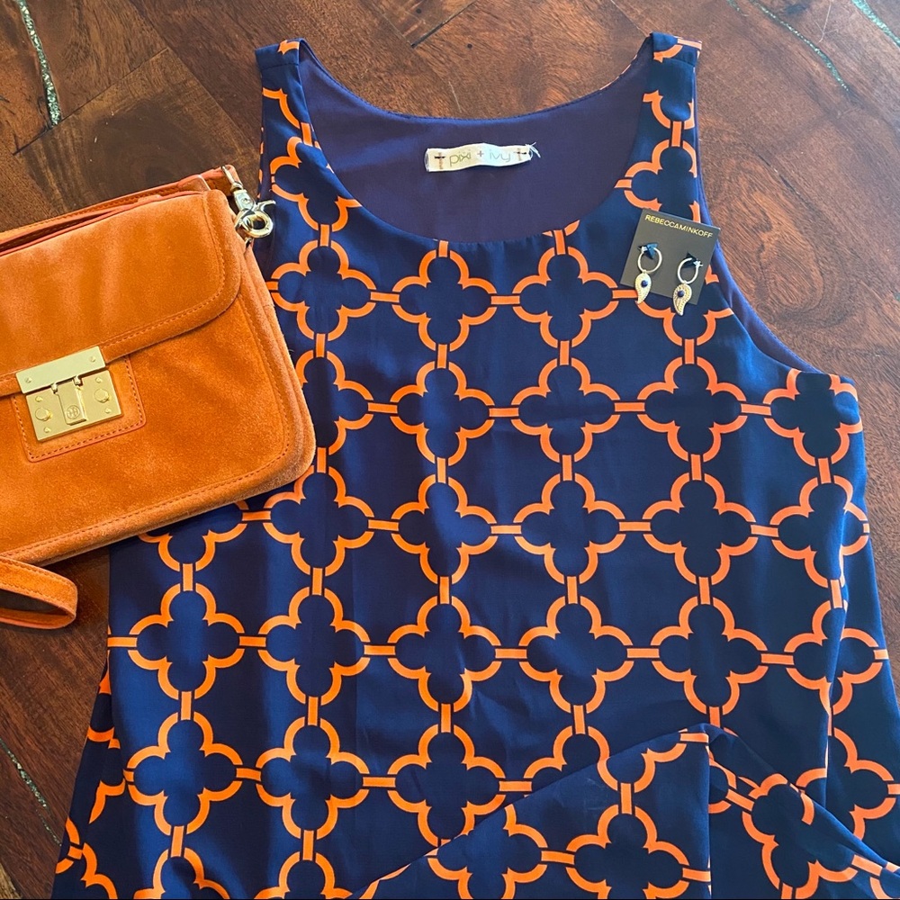 Patterned Shift Mini Dress